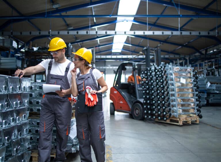 Factory Workers Industrial Warehouse